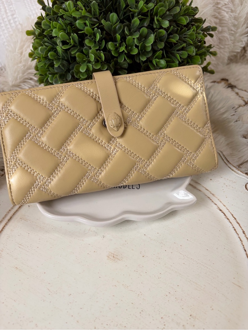Kurt Geiger soft yellow Quilted Women’s Wallet Clutch
